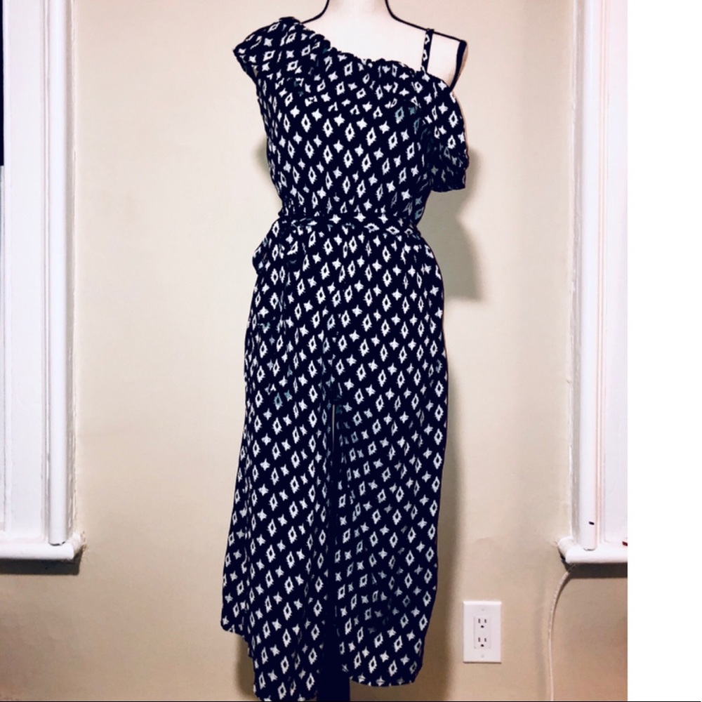 Black & White Cropped Jumpsuit